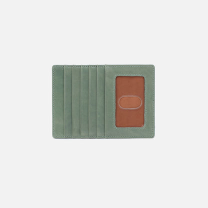 Euro Slide Card Case In Polished Leather - Jade | HOBO