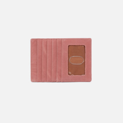 Euro Slide Card Case In Polished Leather - Rose | HOBO