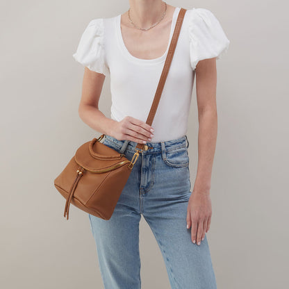 Fern Top Handle Satchel In Pebbled Leather - Warm Honey | HOBO