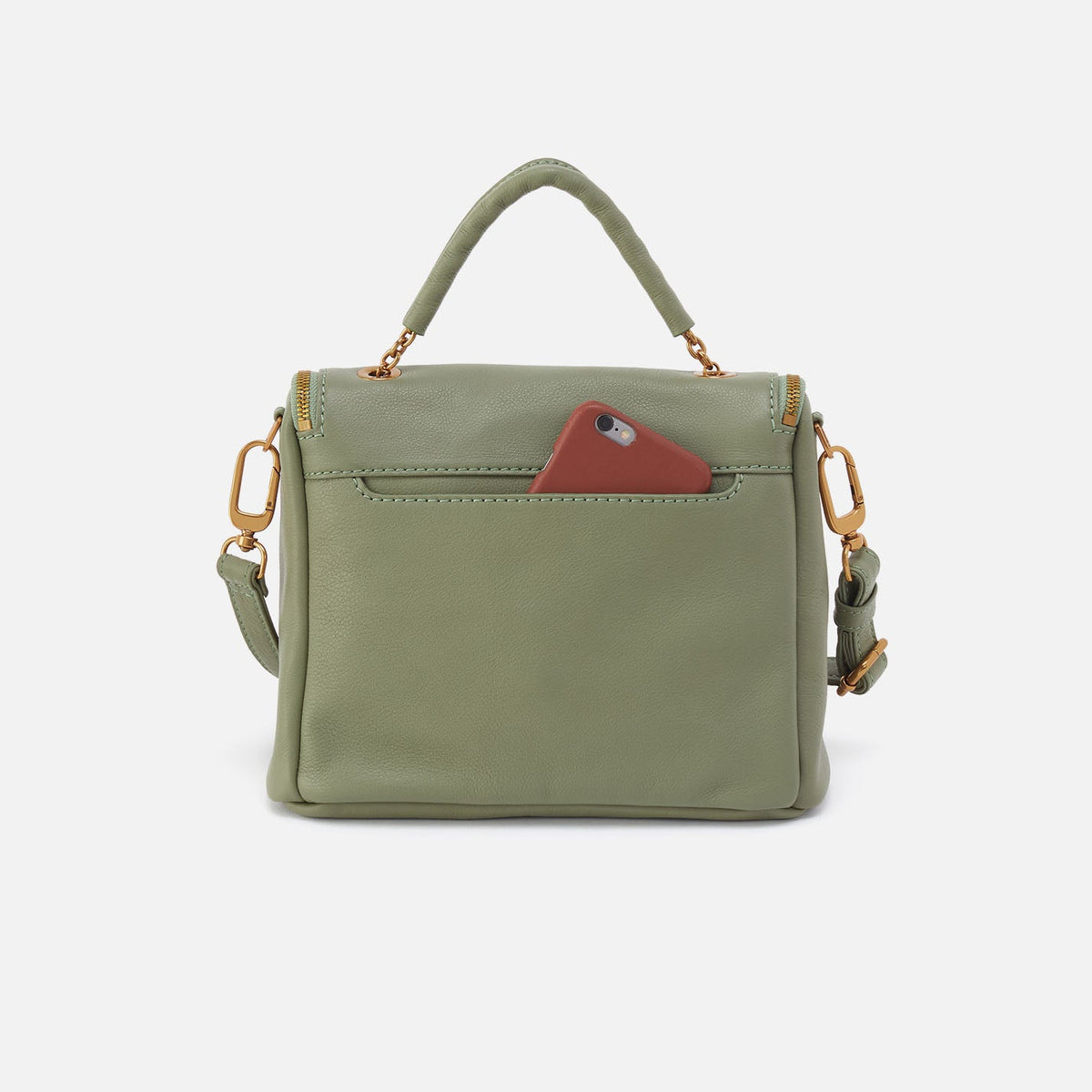 Fern Top Handle Satchel In Pebbled Leather - Watercress | HOBO