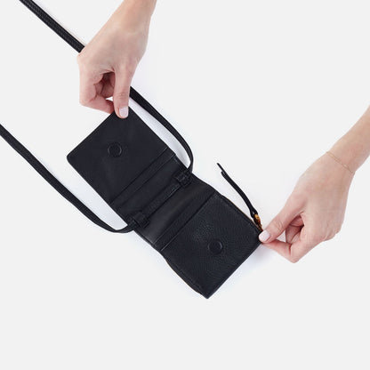 Fern Wallet Crossbody In Pebbled Leather - Black | HOBO
