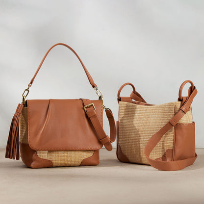 Harley Convertible Shoulder Bag in Woven Straw - Natural Straw | HOBO
