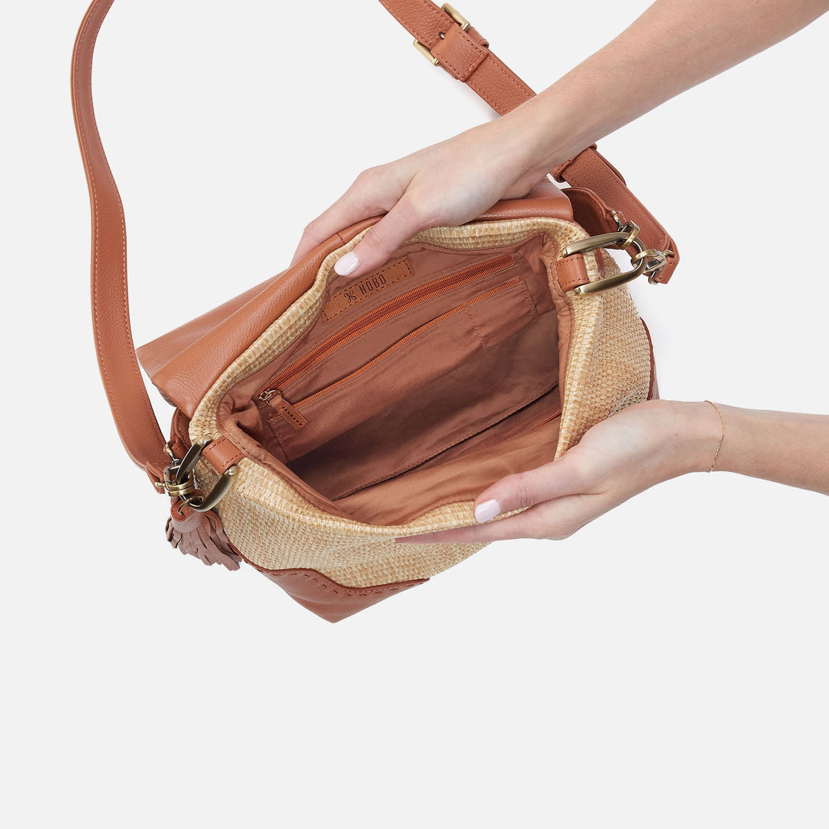Harley Convertible Shoulder Bag in Woven Straw - Natural Straw | HOBO