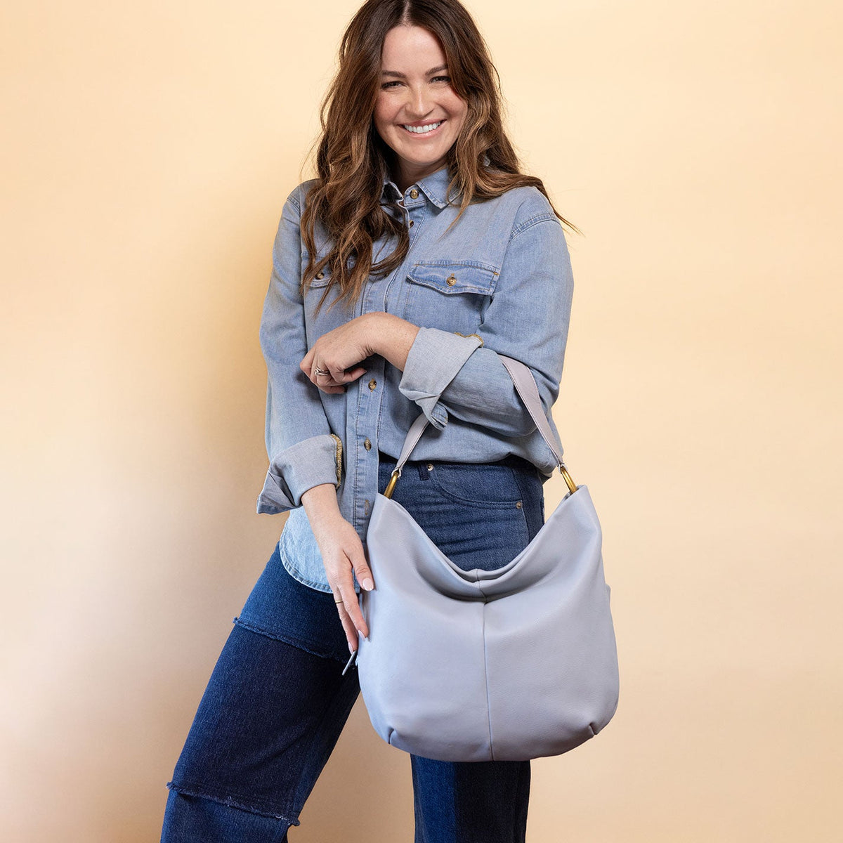Harley Hobo In Pebbled Leather - Blue Pearl | HOBO