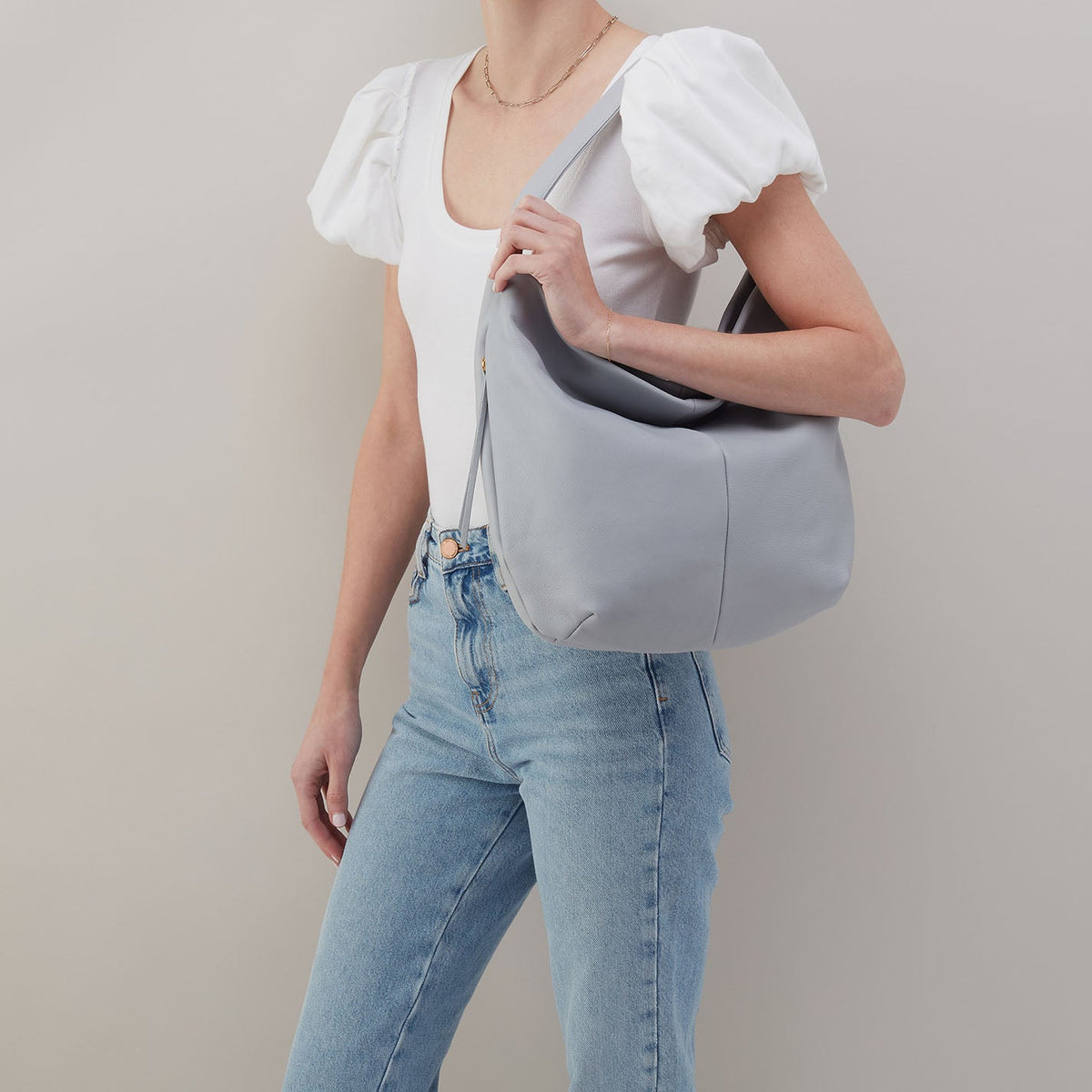 Harley Hobo In Pebbled Leather - Blue Pearl | HOBO