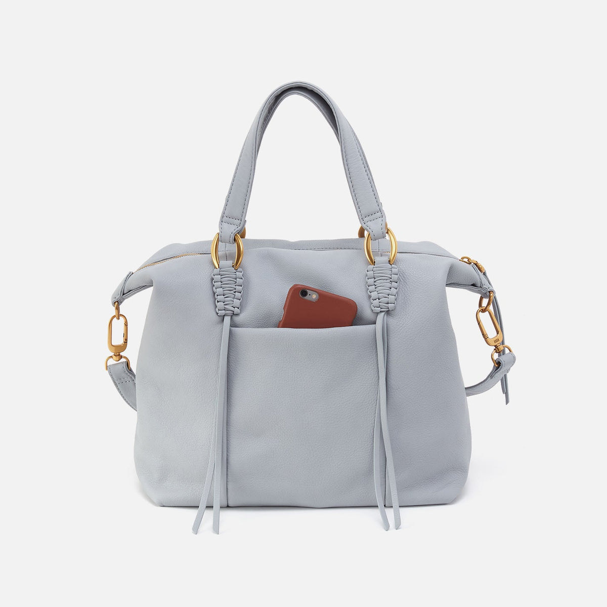 Harley Satchel In Pebbled Leather - Blue Pearl | HOBO