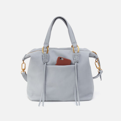 Harley Satchel In Pebbled Leather - Blue Pearl | HOBO