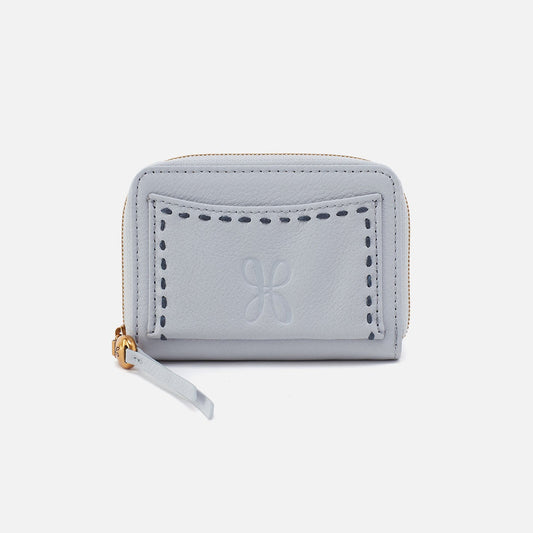 Hart Card Case In Pebbled Leather - Blue Pearl | HOBO