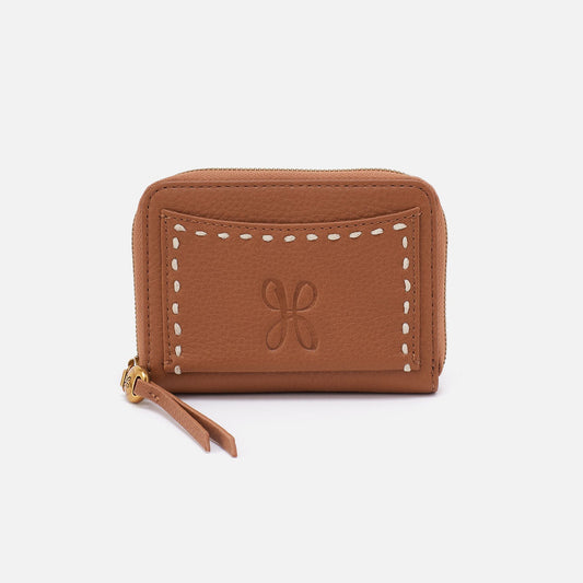 Hart Card Case In Pebbled Leather - Warm Honey | HOBO
