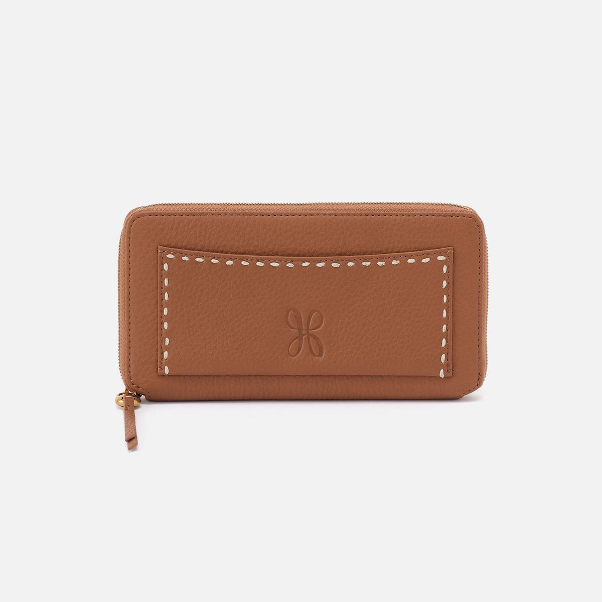 Hart Large Wallet In Pebbled Leather - Warm Honey | HOBO