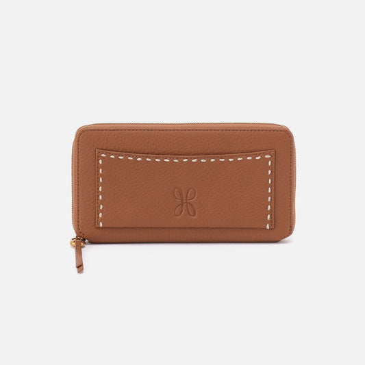 Hart Large Wallet In Pebbled Leather - Warm Honey | HOBO