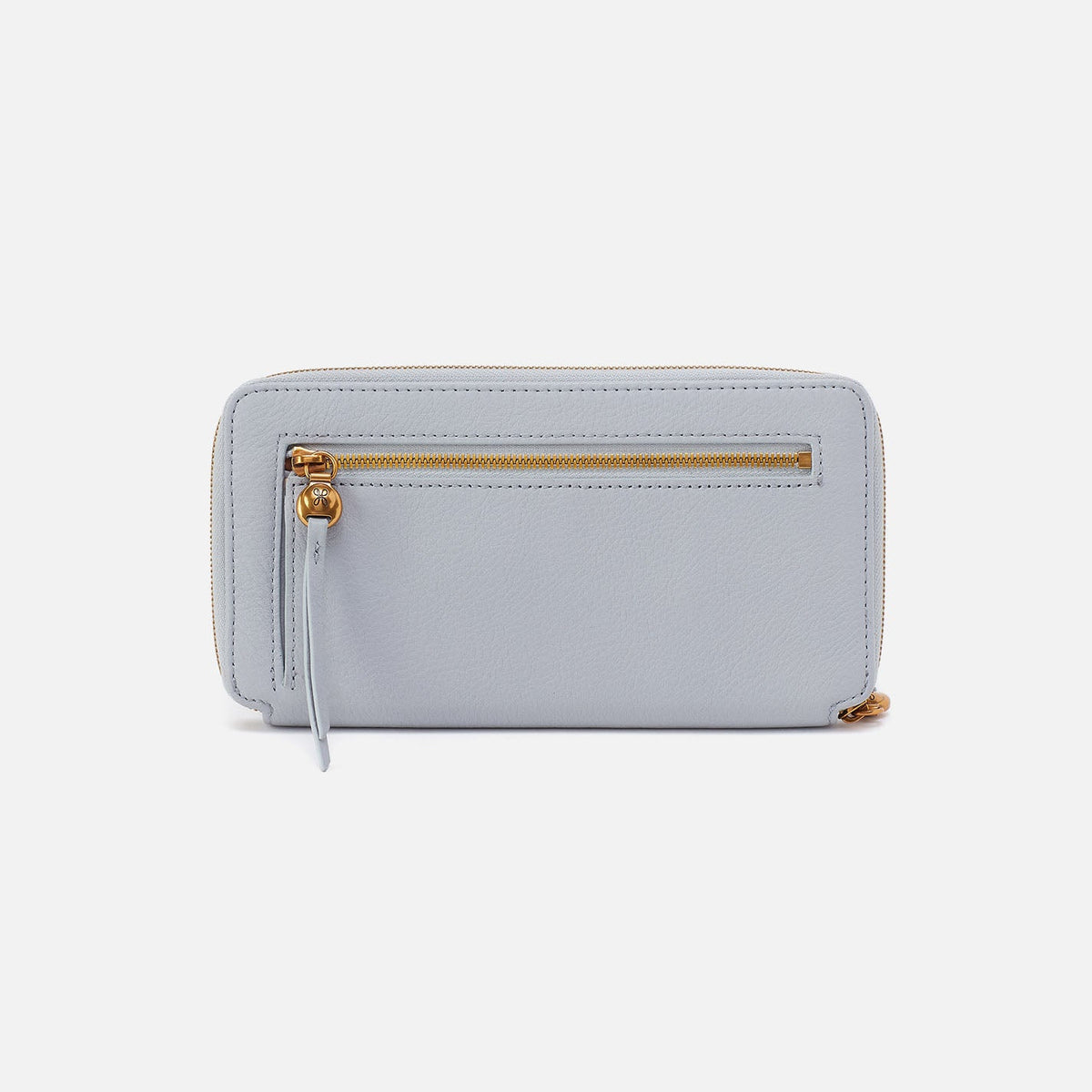 Hart Large Wallet In Pebbled Leather - Blue Pearl | HOBO
