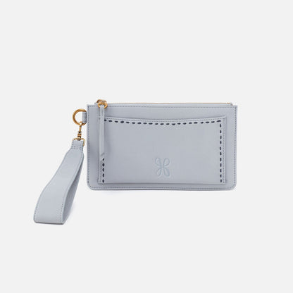 Hart Wristlet In Pebbled Leather - Blue Pearl | HOBO