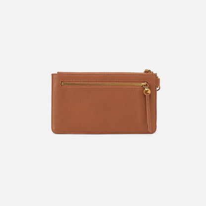 Hart Wristlet In Pebbled Leather - Warm Honey | HOBO