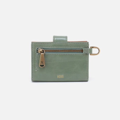 Jean Accordian Card Case In Polished Leather - Jade | HOBO