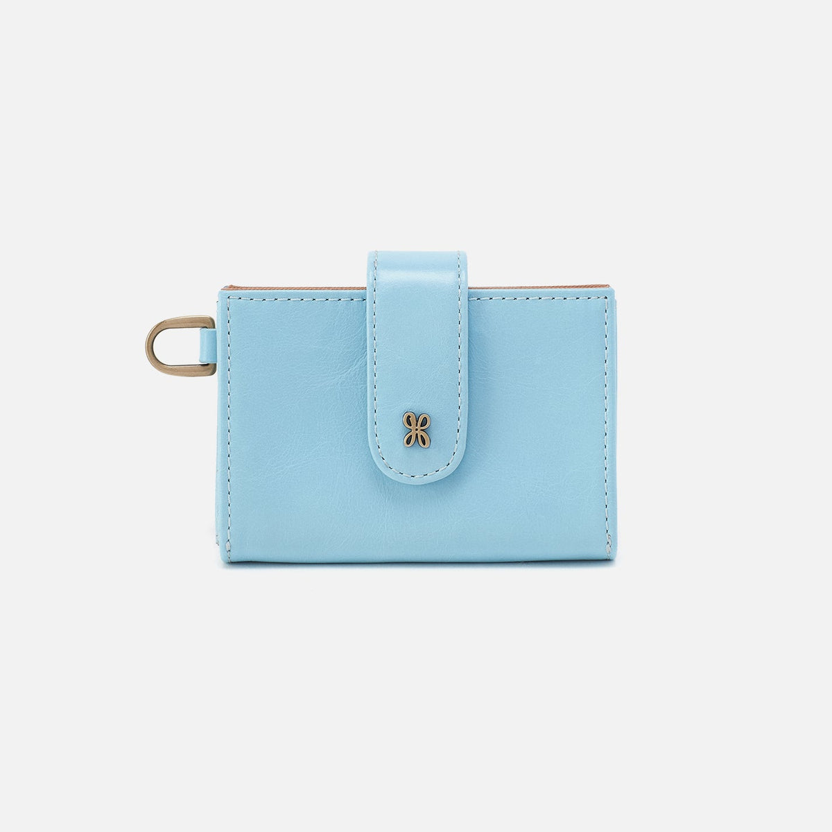 Jean Accordian Card Case In Polished Leather - Stratosphere | HOBO