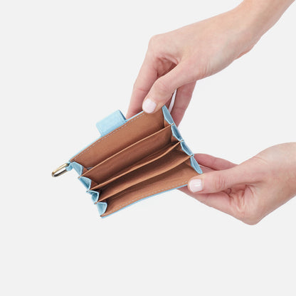 Jean Accordian Card Case In Polished Leather - Stratosphere | HOBO