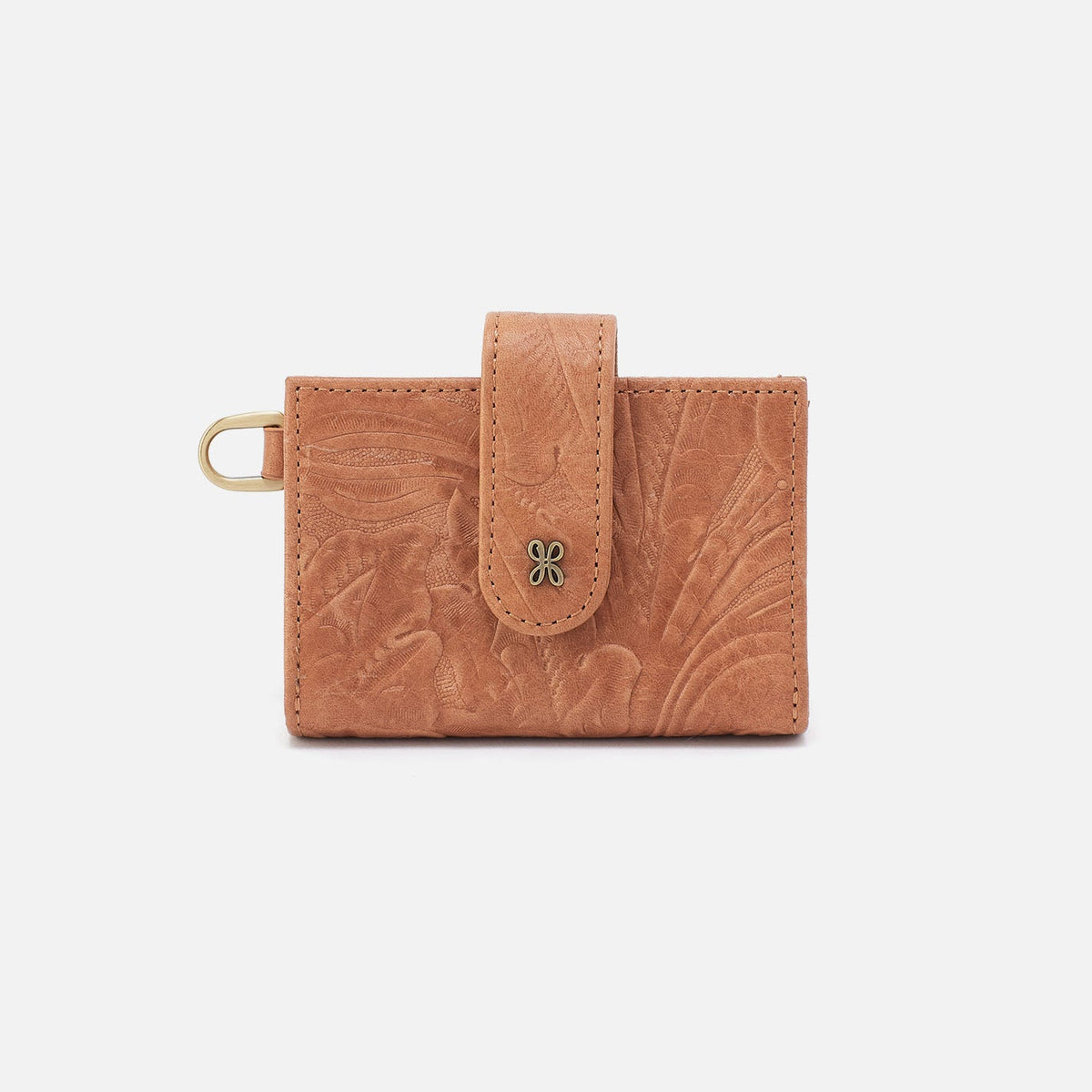 Jean Accordian Card Case In Tooled Embossed Leather - Saddle Tooled Emboss | HOBO