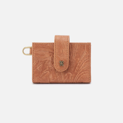 Jean Accordian Card Case In Tooled Embossed Leather - Saddle Tooled Emboss | HOBO