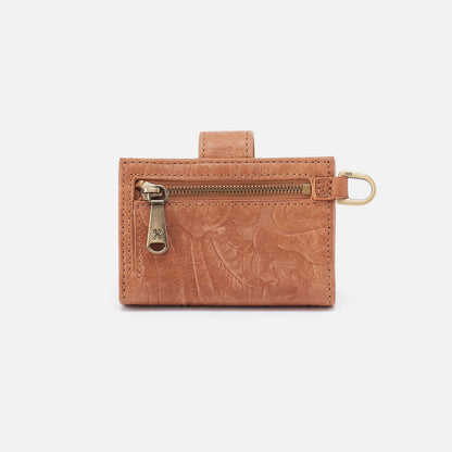 Jean Accordian Card Case In Tooled Embossed Leather - Saddle Tooled Emboss | HOBO
