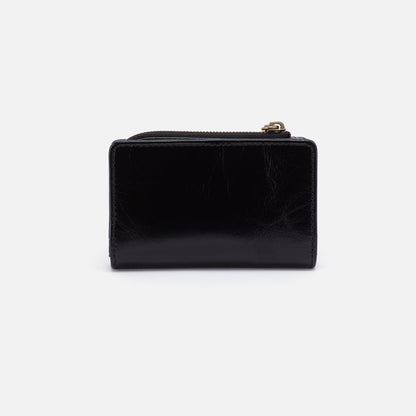 Jill Card Case In Polished Leather - Black | HOBO