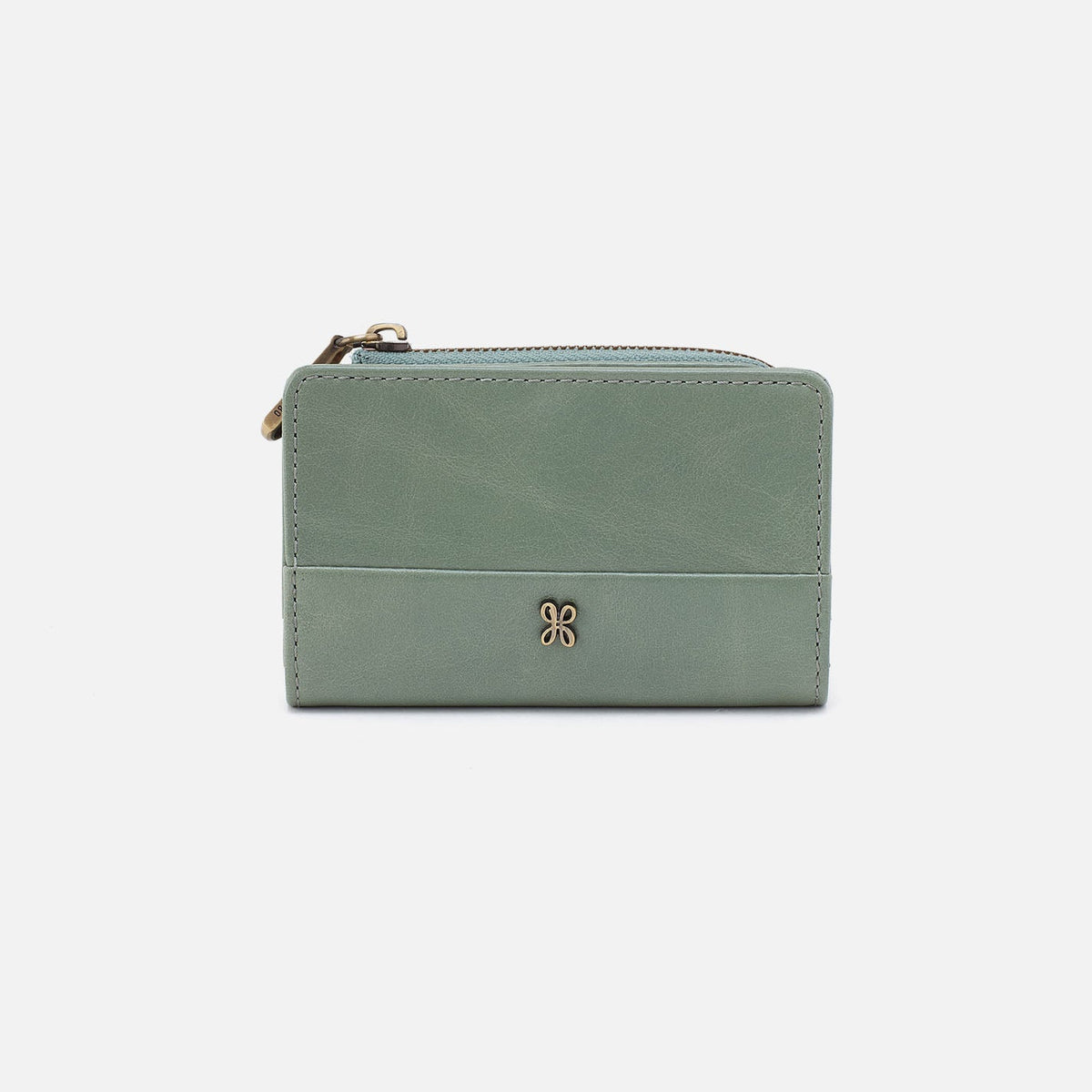 Jill Card Case In Polished Leather - Jade | HOBO