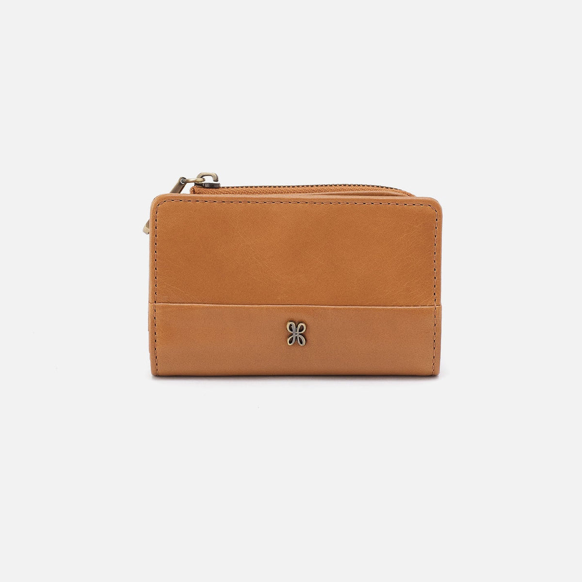 Jill Card Case In Polished Leather - Natural | HOBO