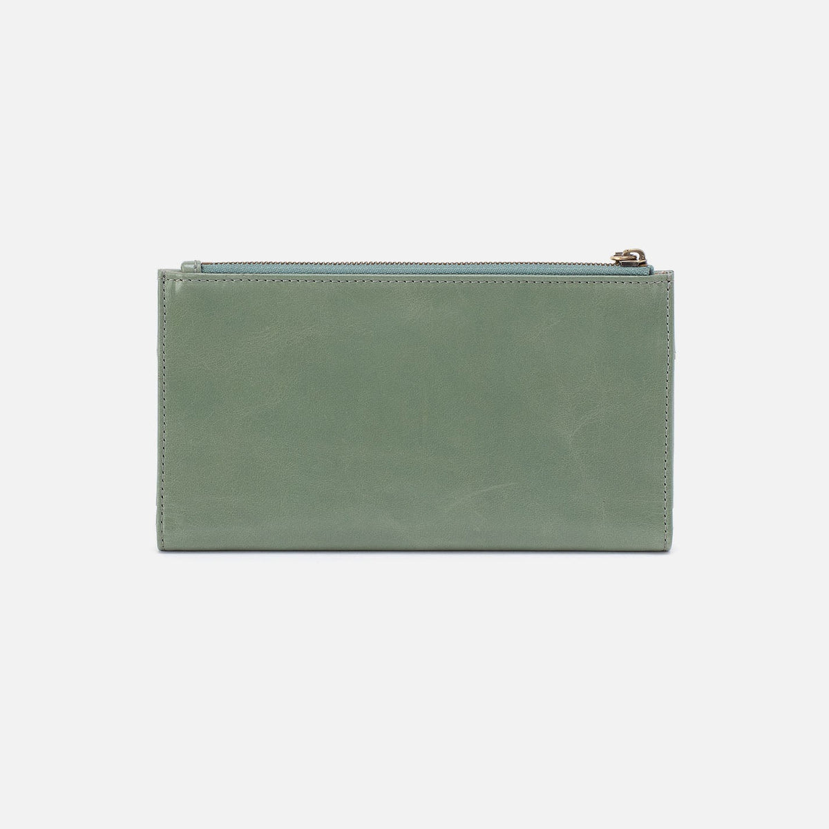 Jill Large Bifold Wallet In Polished Leather - Jade | HOBO