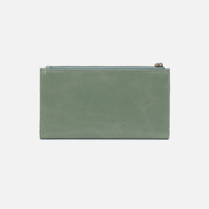 Jill Large Bifold Wallet In Polished Leather - Jade | HOBO