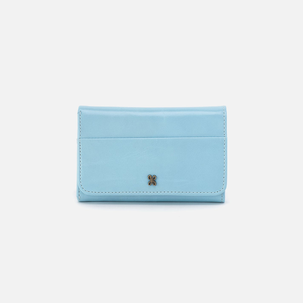 Jill Trifold Wallet In Polished Leather - Stratosphere | HOBO