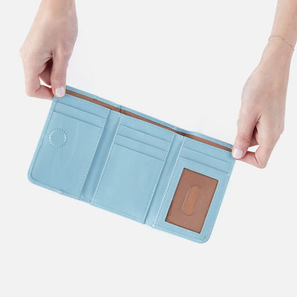 Jill Trifold Wallet In Polished Leather - Stratosphere | HOBO