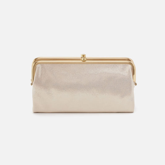 Lauren Clutch-Wallet In Metallic Leather - Sand Shimmer | HOBO