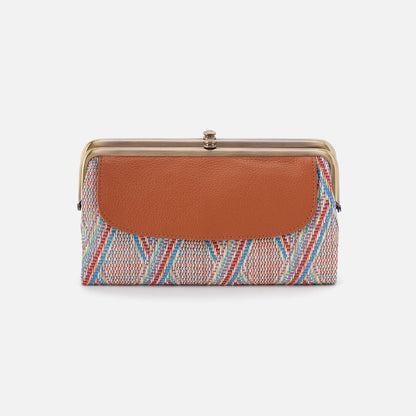 Lauren Clutch-Wallet In Multi Weave With Leather Trim - Sunset Raffia | HOBO