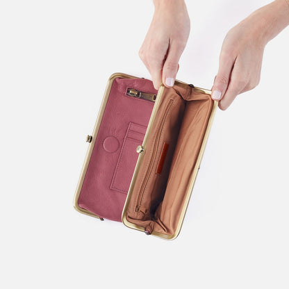 Lauren Clutch-Wallet In Tooled Embossed Leather - Mauve Tooled Emboss | HOBO
