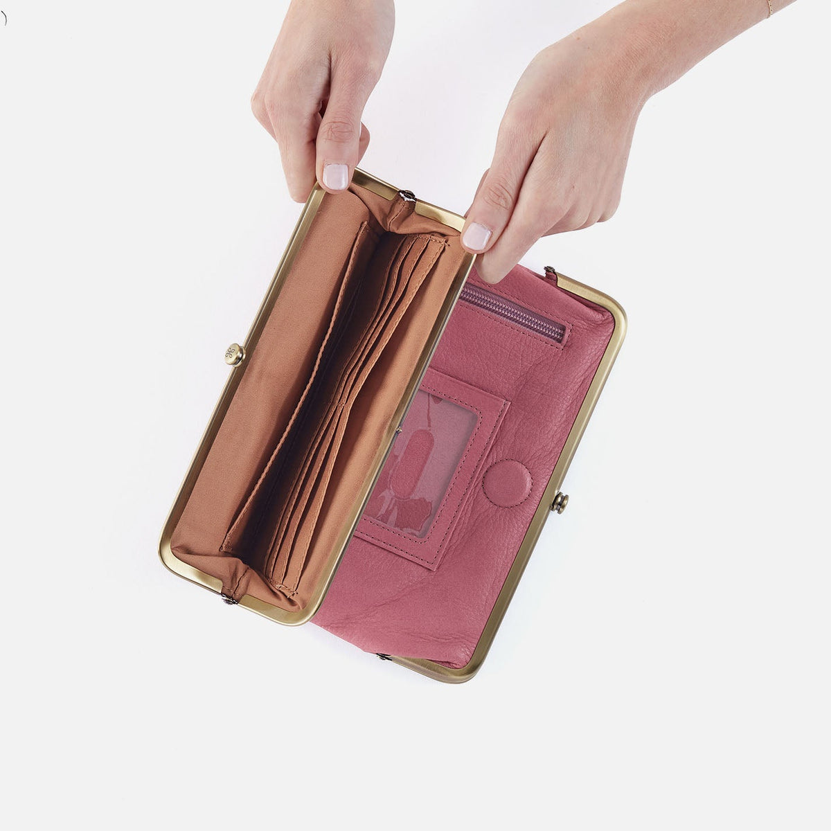 Lauren Clutch-Wallet In Tooled Embossed Leather - Mauve Tooled Emboss | HOBO