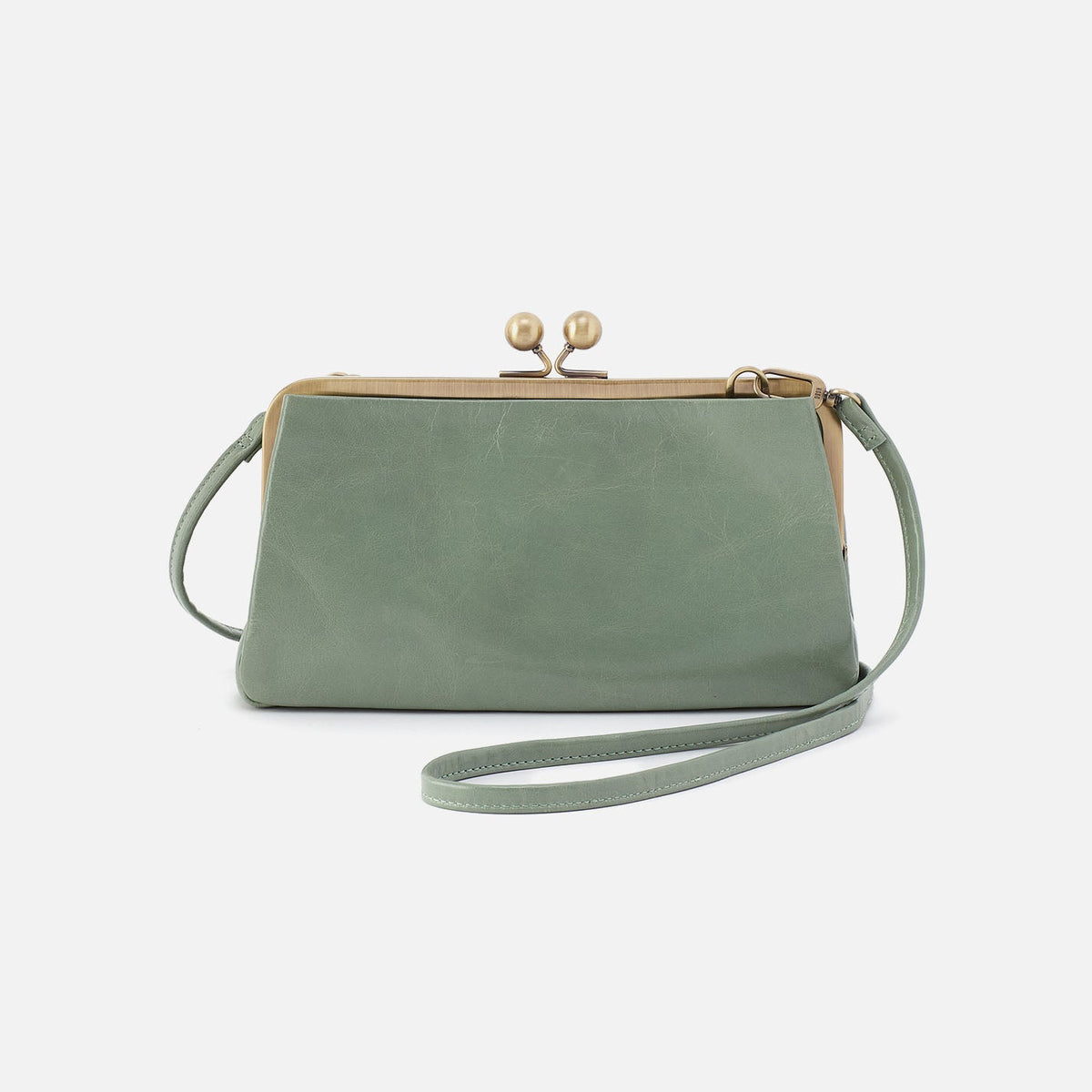 Lauren Frame Crossbody In Polished Leather - Jade | HOBO