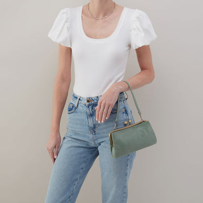 Lauren Frame Crossbody In Polished Leather - Jade | HOBO