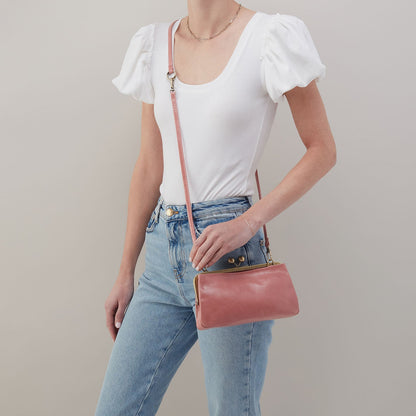 Lauren Frame Crossbody In Polished Leather - Rose | HOBO