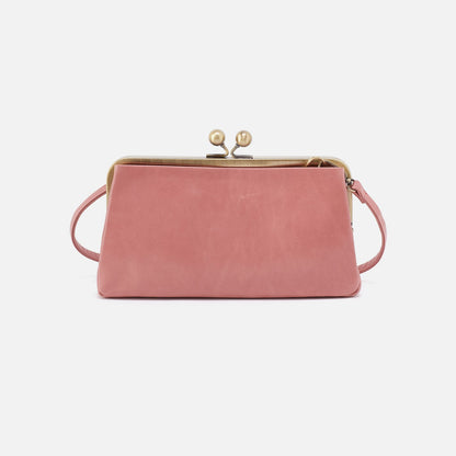 Lauren Frame Crossbody In Polished Leather - Rose | HOBO