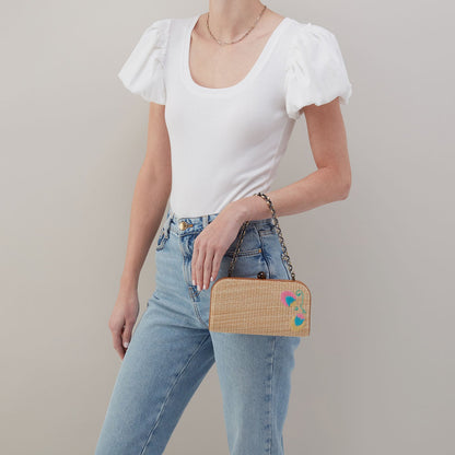 Lauren Minaudiere In Woven Straw - Natural Straw | HOBO