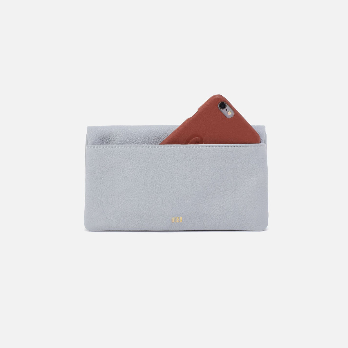 Lumen Continental Wallet In Pebbled Leather - Blue Pearl | HOBO
