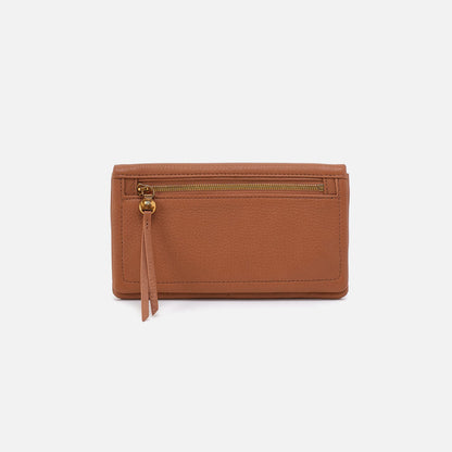 Lumen Continental Wallet In Pebbled Leather - Warm Honey | HOBO