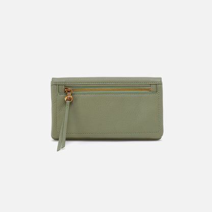 Lumen Continental Wallet In Pebbled Leather - Watercress | HOBO