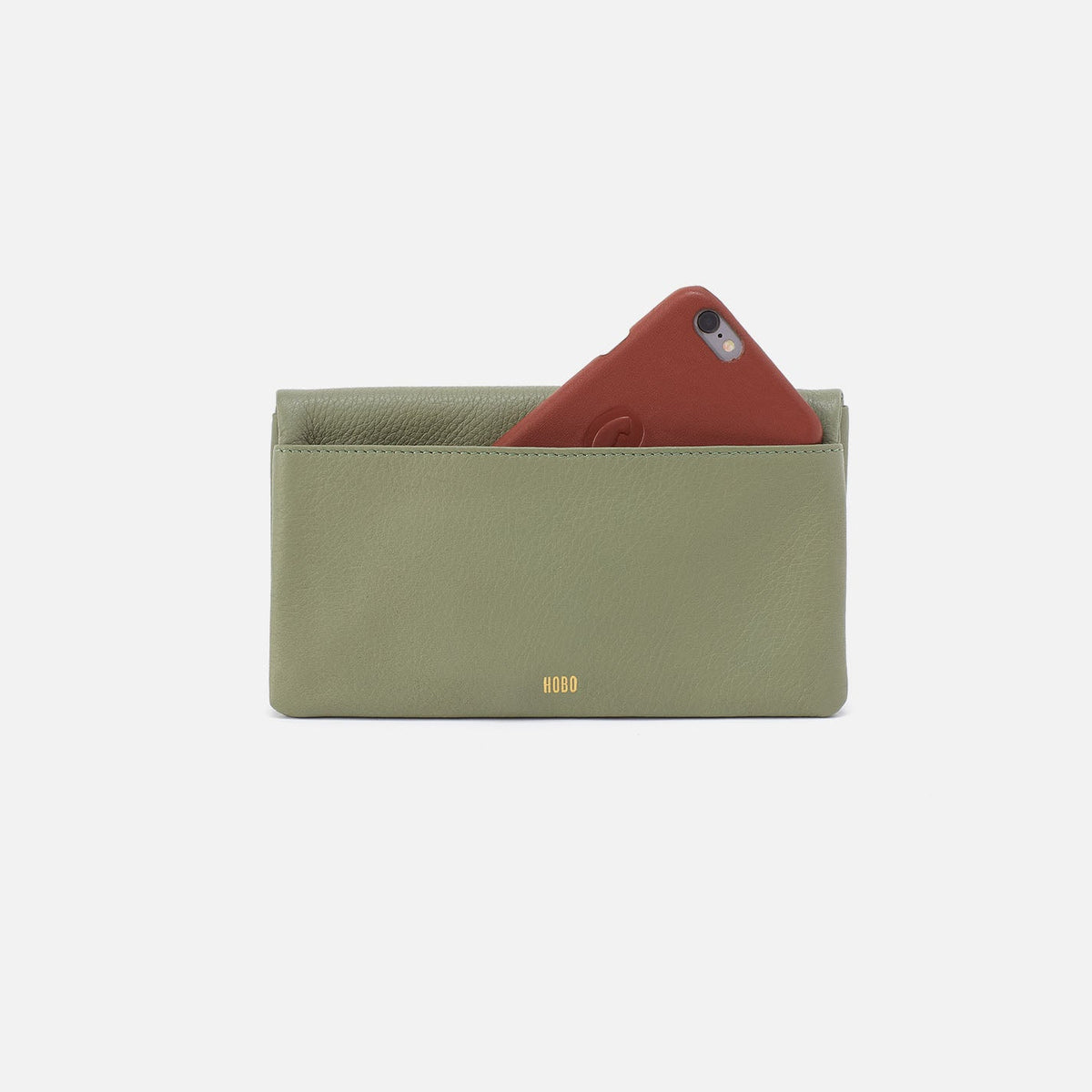 Lumen Continental Wallet In Pebbled Leather - Watercress | HOBO
