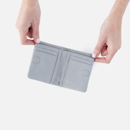 Lumen Mini Wallet In Pebbled Leather - Blue Pearl | HOBO