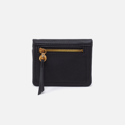 Lumen Mini Wallet In Pebbled Leather - Black | HOBO
