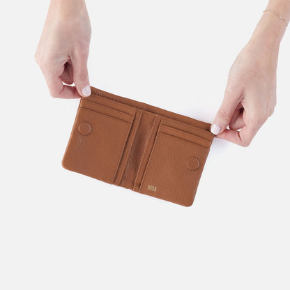 Lumen Mini Wallet In Pebbled Leather - Warm Honey | HOBO