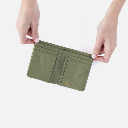 Lumen Mini Wallet In Pebbled Leather - Watercress | HOBO