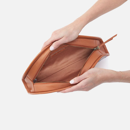 Luna Clutch In Multi Weave With Leather Trim - Sunset Raffia | HOBO