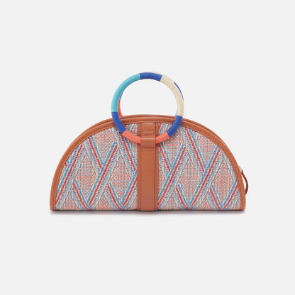 Luna Clutch In Multi Weave With Leather Trim - Sunset Raffia | HOBO